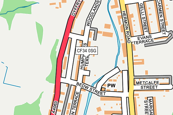 CF34 0SG map - OS OpenMap – Local (Ordnance Survey)