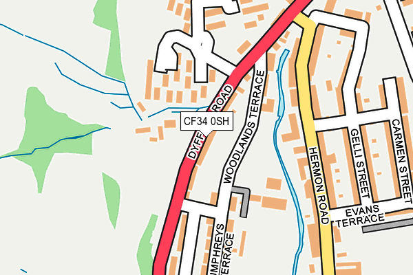 CF34 0SH map - OS OpenMap – Local (Ordnance Survey)