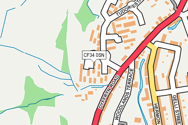 CF34 0SN map - OS OpenMap – Local (Ordnance Survey)