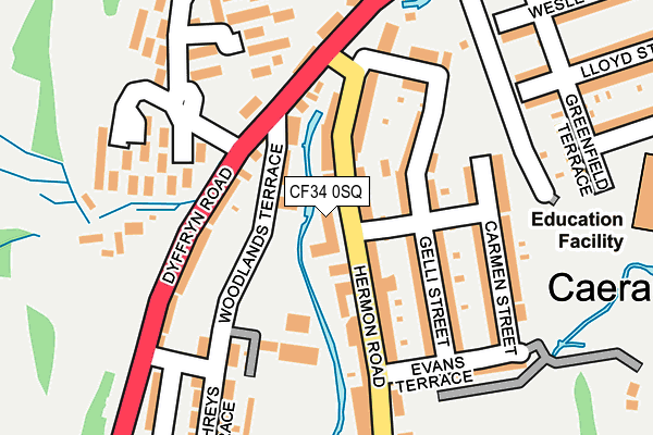 CF34 0SQ map - OS OpenMap – Local (Ordnance Survey)