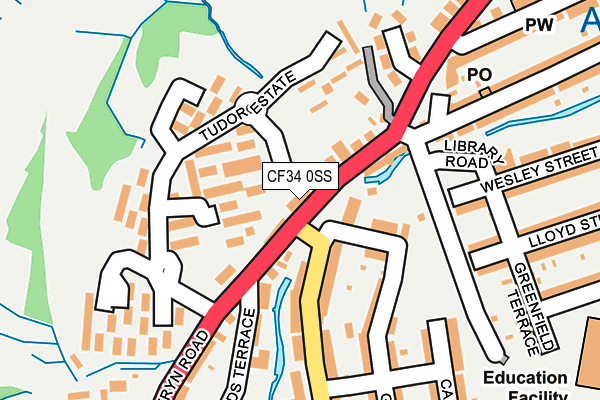 CF34 0SS map - OS OpenMap – Local (Ordnance Survey)