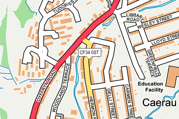 CF34 0ST map - OS OpenMap – Local (Ordnance Survey)