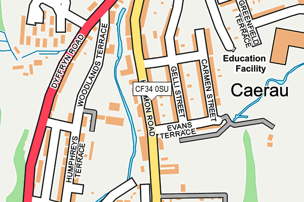 CF34 0SU map - OS OpenMap – Local (Ordnance Survey)