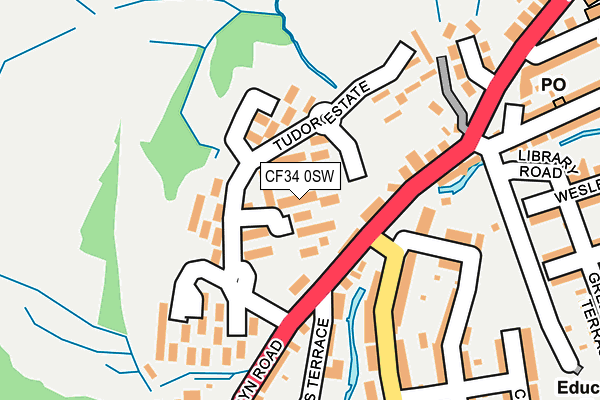 CF34 0SW map - OS OpenMap – Local (Ordnance Survey)