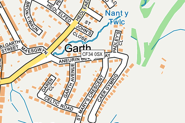 CF34 0SX map - OS OpenMap – Local (Ordnance Survey)