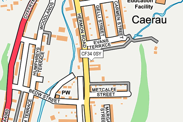 CF34 0SY map - OS OpenMap – Local (Ordnance Survey)
