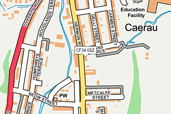 CF34 0SZ map - OS OpenMap – Local (Ordnance Survey)