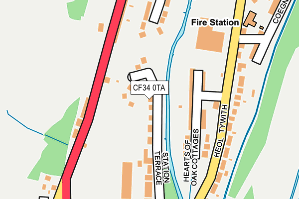 CF34 0TA map - OS OpenMap – Local (Ordnance Survey)