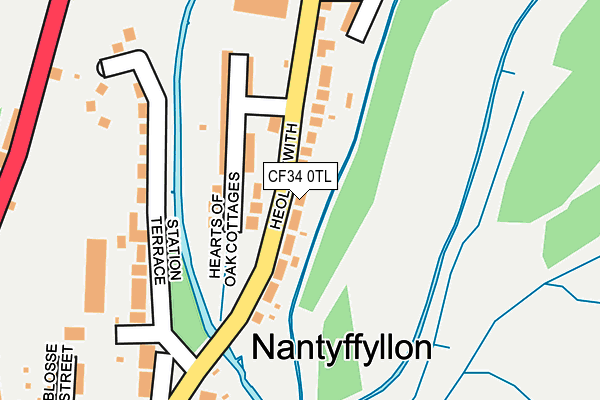 CF34 0TL map - OS OpenMap – Local (Ordnance Survey)