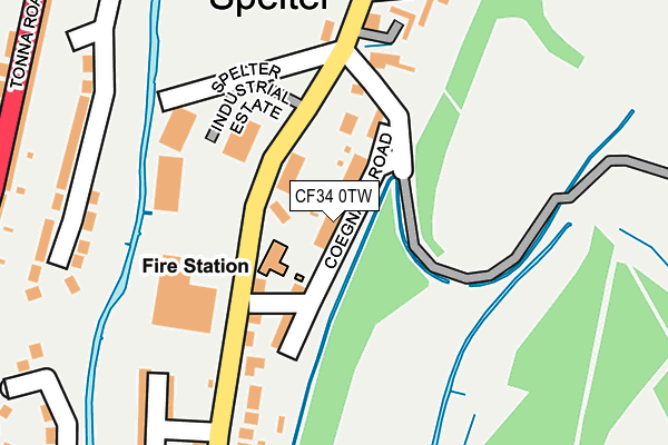 CF34 0TW map - OS OpenMap – Local (Ordnance Survey)