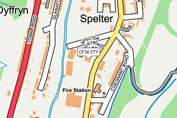 CF34 0TY map - OS OpenMap – Local (Ordnance Survey)