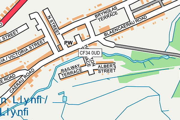 CF34 0UD map - OS OpenMap – Local (Ordnance Survey)