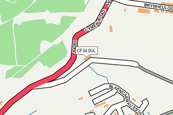 CF34 0UL map - OS OpenMap – Local (Ordnance Survey)