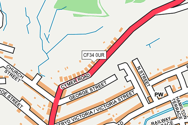 CF34 0UR map - OS OpenMap – Local (Ordnance Survey)