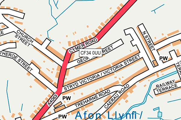 CF34 0UU map - OS OpenMap – Local (Ordnance Survey)