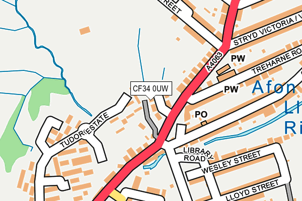 CF34 0UW map - OS OpenMap – Local (Ordnance Survey)