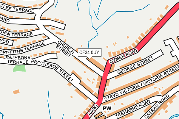 CF34 0UY map - OS OpenMap – Local (Ordnance Survey)