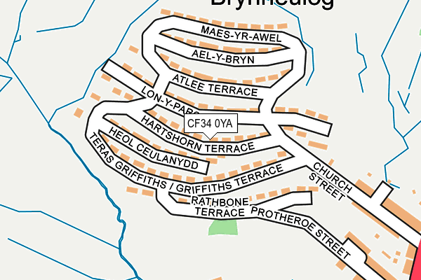 CF34 0YA map - OS OpenMap – Local (Ordnance Survey)