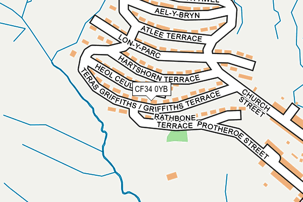 CF34 0YB map - OS OpenMap – Local (Ordnance Survey)
