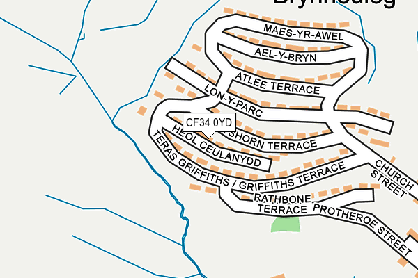 CF34 0YD map - OS OpenMap – Local (Ordnance Survey)