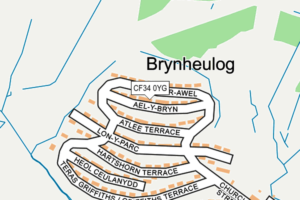 CF34 0YG map - OS OpenMap – Local (Ordnance Survey)