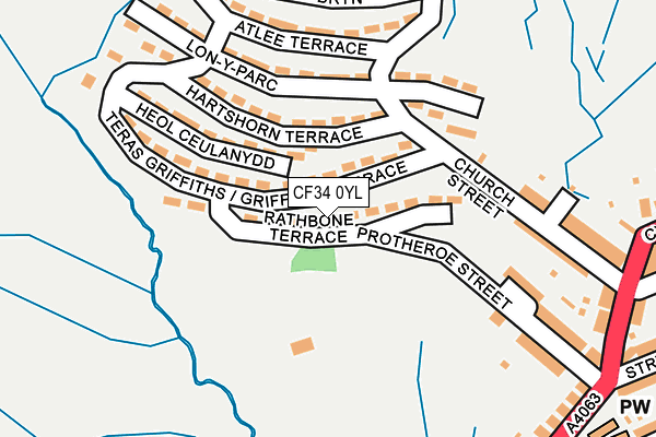 CF34 0YL map - OS OpenMap – Local (Ordnance Survey)