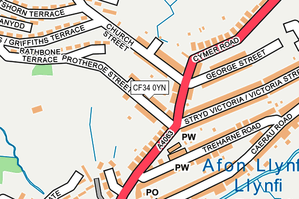 CF34 0YN map - OS OpenMap – Local (Ordnance Survey)