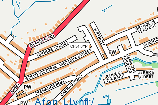 CF34 0YP map - OS OpenMap – Local (Ordnance Survey)