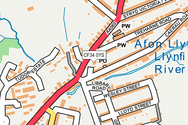 CF34 0YS map - OS OpenMap – Local (Ordnance Survey)