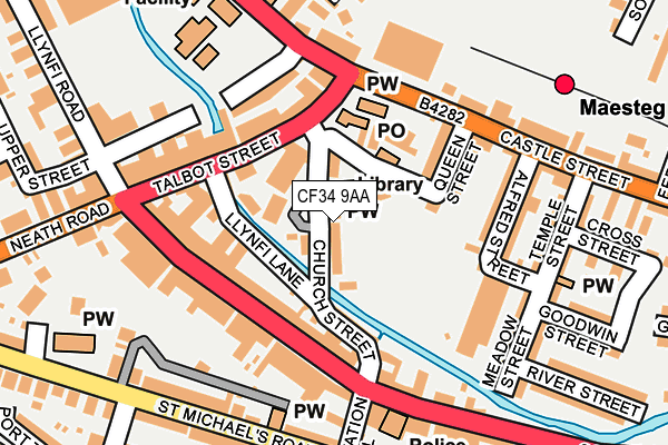 CF34 9AA map - OS OpenMap – Local (Ordnance Survey)