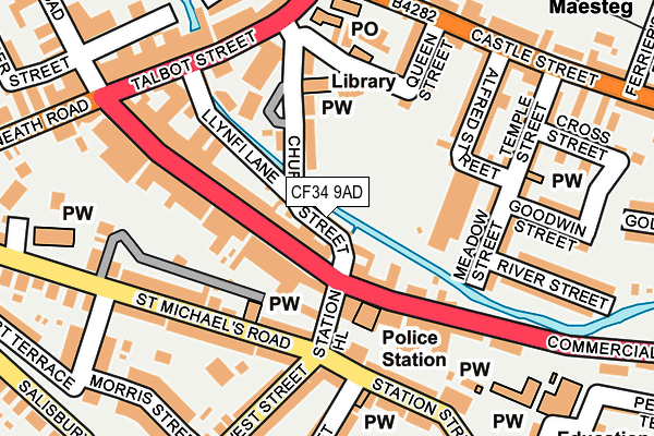 CF34 9AD map - OS OpenMap – Local (Ordnance Survey)