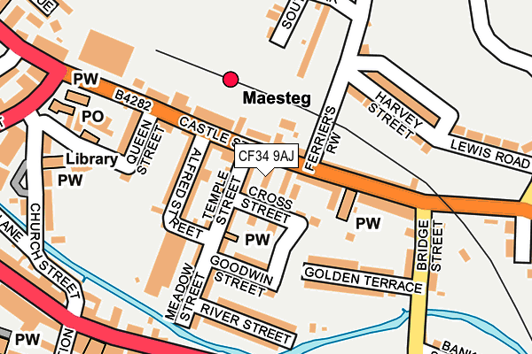 CF34 9AJ map - OS OpenMap – Local (Ordnance Survey)