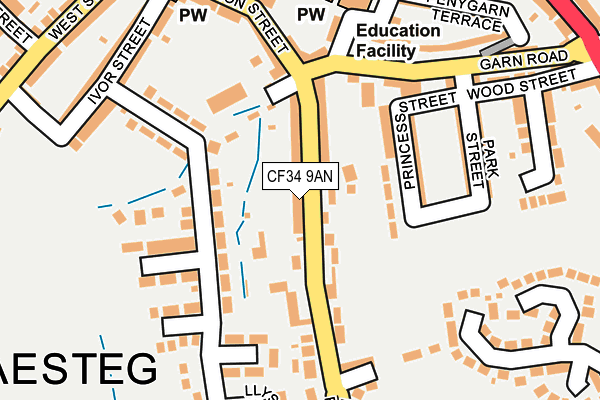 CF34 9AN map - OS OpenMap – Local (Ordnance Survey)