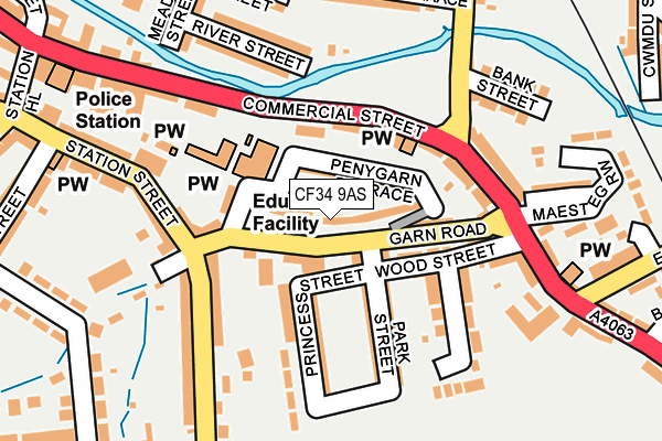 CF34 9AS map - OS OpenMap – Local (Ordnance Survey)