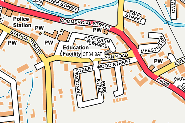 CF34 9AT map - OS OpenMap – Local (Ordnance Survey)