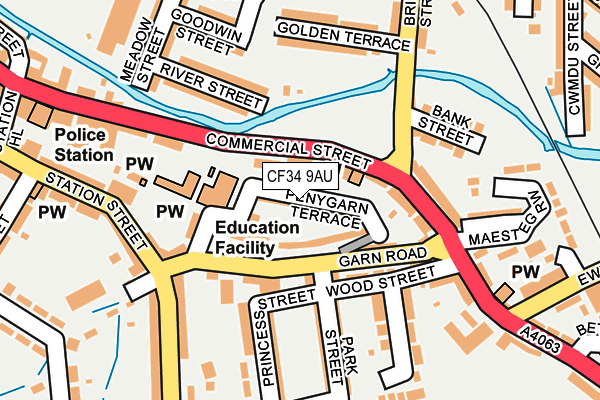 CF34 9AU map - OS OpenMap – Local (Ordnance Survey)