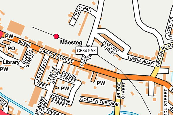 CF34 9AX map - OS OpenMap – Local (Ordnance Survey)