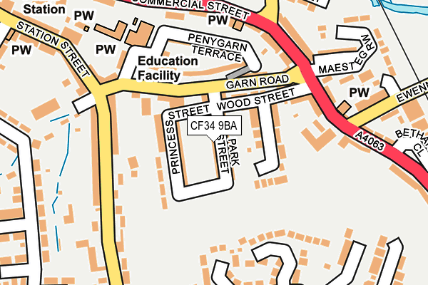 CF34 9BA map - OS OpenMap – Local (Ordnance Survey)