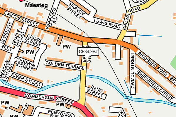 CF34 9BJ map - OS OpenMap – Local (Ordnance Survey)