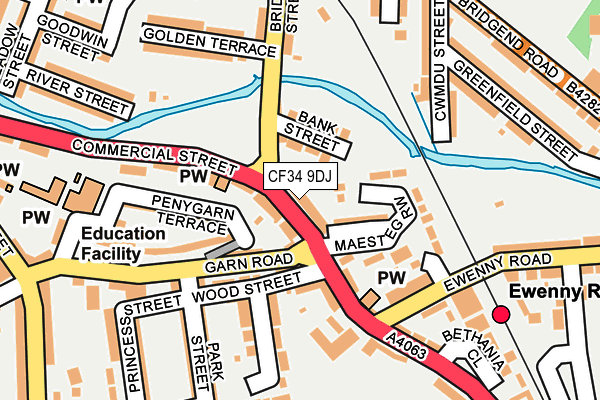 CF34 9DJ map - OS OpenMap – Local (Ordnance Survey)