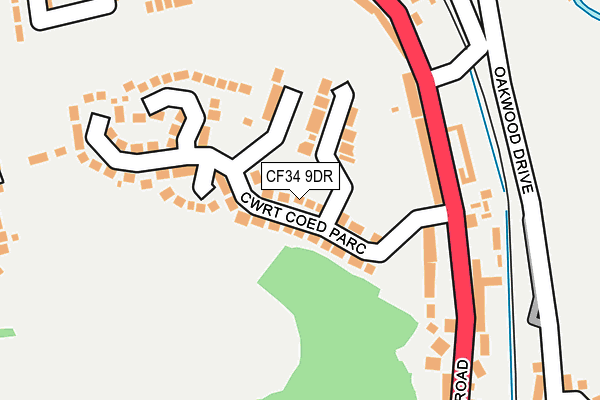 CF34 9DR map - OS OpenMap – Local (Ordnance Survey)