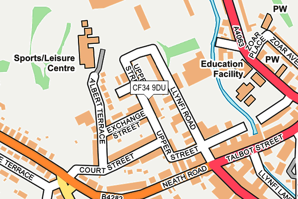 CF34 9DU map - OS OpenMap – Local (Ordnance Survey)