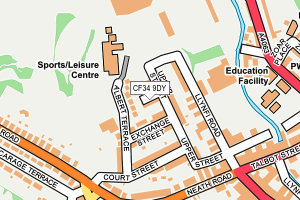 CF34 9DY map - OS OpenMap – Local (Ordnance Survey)