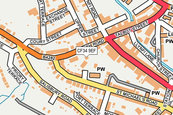 CF34 9EF map - OS OpenMap – Local (Ordnance Survey)