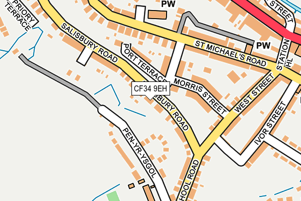 CF34 9EH map - OS OpenMap – Local (Ordnance Survey)