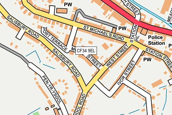 CF34 9EL map - OS OpenMap – Local (Ordnance Survey)