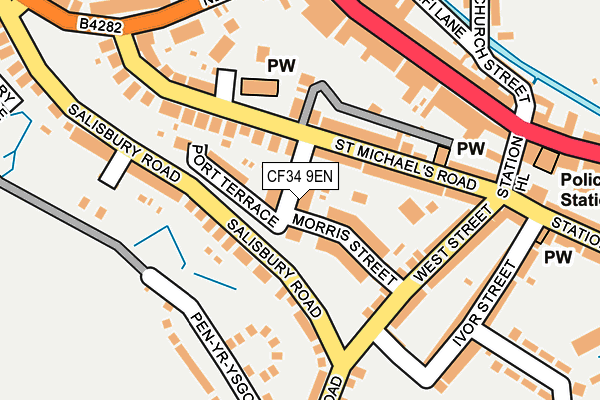 CF34 9EN map - OS OpenMap – Local (Ordnance Survey)