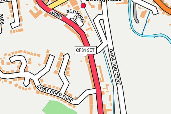 CF34 9ET map - OS OpenMap – Local (Ordnance Survey)