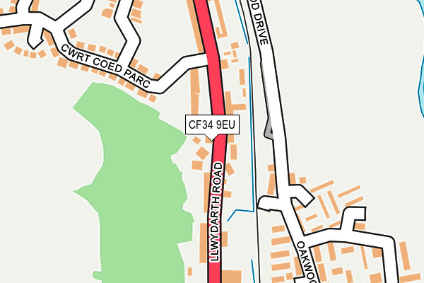 CF34 9EU map - OS OpenMap – Local (Ordnance Survey)