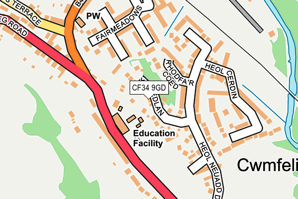 CF34 9GD map - OS OpenMap – Local (Ordnance Survey)